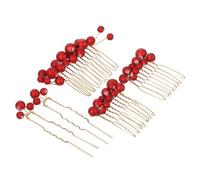 CANIGHT Bridal Headpiece Set Wedding Hairpin for Bride Hair Combs Green Pearl Gold Wire Hair Accessories
