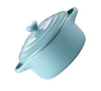 CANIGHT Ceramic Double Handle Stew Bowl with Lid 230Ml Fireproof Soup Pot for Home Kitchen Oven and Microwave Cooking