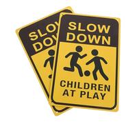 CANIGHT Children Playing Safety Signs 2pcs Metal Slow down Signs for Yard Community