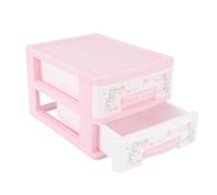 CANIGHT Compact Two-layer Makeup Storage Organizer Box with Drawer Type Structure, Lightweight Plastic Pp Cosmetic Storage Cabinet for Desktop and Dressing Table