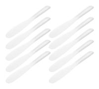 CANIGHT Cosmetic Spatulas 10Pcs Makeup Stirring Spatula Tool Comfortable Grip Foundation Spoon Facial Mask Mixer Reusable Skin Care Tools for Home and Salon Use White