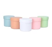 CANIGHT Cosmetic Storage Boxes 5Pcs 150G Frosted Plastic Jars for Creams and Masks with White, Pink, Blue, Orange, Green Colours Suitable for Travel and Gym