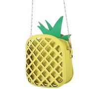 CANIGHT Cross Body Bag with Chain for Women, Moderate Capacity Yellow Pu and Polyester Funny Fruit Shaped Shoulder Bag with Two Carrying Methods Suitable for School and Work