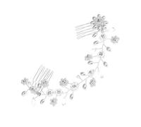 CANIGHT Delicate Silver Wedding Hair Combs with Alloy Pearls and Crystal Rhinestones for Elegant Hair Styling and Party Accessory for Photoshoots and Evening Parties