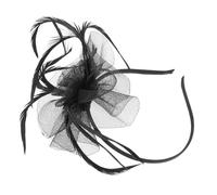CANIGHT Elegant Mesh Gauze Headband for Women Wedding Fascinators Hat Dance Party Headdress Bride Headband Black