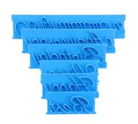 CANIGHT Embosser for Fondant Alphabet Stamp Set Food Grade Plastic, 6pcs Handwritten Art Stencils for Baking Birthday Cakes and Cupcakes