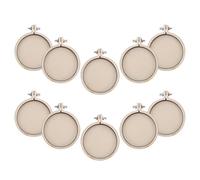 CANIGHT Embroidery Hoops Sewing Hoops Adjustable Lightweight Mini 10pcs Round Wood Cross Stitch Necklace Creations for DIY and Everyday Craft Use