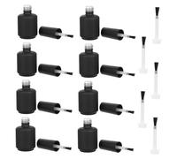 CANIGHT Empty Nail Polish Bottle Black Glass Containers for Nail Gel Collection with Round Bottles Brushes for Art Storage