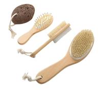 CANIGHT Exfoliating Body Brush Set Back Scrubber Massage Tool for Shower Wet Dry Brushing Includes Exfoliator Stone Bath Accessories for All Skin Types