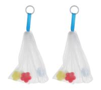 CANIGHT Face Cleansing Foaming Nets 2Pcs Soap Saver Mesh Pouches with Sponge Flower Design for Facial Skin Care at Home and Travel Use