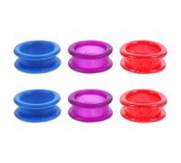 CANIGHT Finger Rings Inserts for Scissors 6Pcs Soft Silicone Non-Slip Grip in Red Blue Purple for Pet Grooming Shears Suitable for Hair Thinning and Styling
