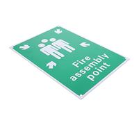 CANIGHT Fire Assembly Point Sign Pvc Emergency Sign for Fire Safety High Visibility Warning Board for Office Bar Garage and Outdoor Use