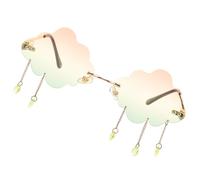 CANIGHT Funny Cloud Shaped Sunglasses for Women with PC Material, Not Easy to Get Deformed or Broken, Stylish and Chic Design to Guard Eyes from Sunlight, for Summer Beach and Street