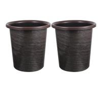 CANIGHT Garbage Buckets with Thickened Material Plastic Large Capacity Brown 2pcs and Easy to Wash Design, Simple and Beautiful Trash Containers for Kitchen or Household Use