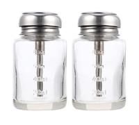 CANIGHT Glass Pressing Type Dispensing Bottles for Cosmetic Liquid Storage 2pcs 100ml Multipurpose Storage Container with Push down Pump to Reduce Waste, for Personal Care Use