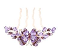 CANIGHT Hair Side Comb Rhinestone Design Elegant Bridal Hair Accessory for Weddings and Special Occasions Prong Hairpin Clip for Women Purple Crystal Finish