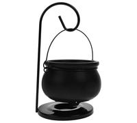 CANIGHT Halloween Hanging Cauldron Essential Oil Burner and Wax Melter Set Made of Ceramic and Iron, Portable and Easy to Store Oil Burner for Holiday and Housewarming Party Decor