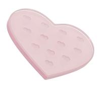 CANIGHT Heart Shape Eyelash Extension Holder Pad 12-hole Crystal Glass Pallet Pink Eyelash Grafting Tool