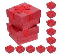 CANIGHT Jewellery Boxes and Versatile Display Cardboard 20pcs Red with Lids Portable Small Storage Boxes Safe Storage for Rings and Necklaces for Jewelry Selling and Festive Occasions