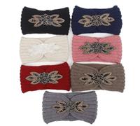 CANIGHT Knitted Headband Woolen Yarn Hair Accessory with Flower Pattern Minimalist Design for Decorative and Hair Protection during Face Washing Red