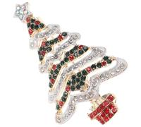CANIGHT Lightweight Alloy Christmas Tree Brooch Pin with Rhinestone and Insert and Drop Oil Technology, Unique Style Christmas Badges for Banquet and Daily Use, Easy to Match Clothes