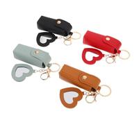 CANIGHT Lipstick Case Spacious Mini Portable Makeup Bag with Mirror and Keychain Pu Leather 4pcs Lipstick Organizer for Protective Storage Small Travel for Business Trips and Handbag