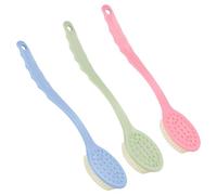 CANIGHT Long Handle Bath Brush Set Random Color with Soft Bristles 3pcs Easy to Scrub Hard-to-Reach Areas and Massage Skin for Shower Suitable for Men and Women Taking a Shower