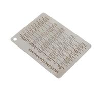 CANIGHT Measurement Conversion Chart Reusable Kitchen Measure Equivalent Chart Stainless Steel with Magnetic Back and Hole Design in Silver Random Color for Baking and Cooking