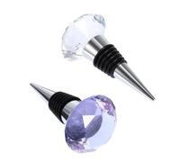 CANIGHT Mini Wine Stopper 2pcs Crystal Beverage Stopper with Creative Simple Structure for Wine Bottles and Cocktail Bottles, Featuring Convenient Cleaning and Operation in Random Color