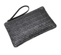 CANIGHT Minimalist Black Polyester Change Purse for Women with Zipper Closure, Lightweight and Sturdy Texture Coin Storage Bag, for Walking and Travel
