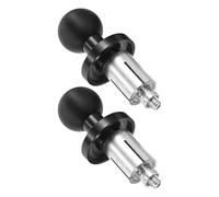 CANIGHT Motorcycle Handlebar Clamp Ball Mount Base Set for Navigation and Recording 2pcs with M10 Screw and 24mm Diameter Ball Head, Plastic and Metal Construction, Compact Design