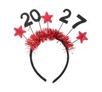 CANIGHT New Year Hair Band 2027 Red Starshaped Headband with Non-woven Fabric and Plastic, Stylish Festive Design for Family Gatherings and Joyful Celebrations, All-day Comfort and Easy