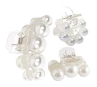 CANIGHT Pearl Hair Claw Clips Plastic Hair Styling Tools for Women Girls 3pcs Ponytail Holder for Everyday Use