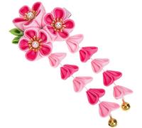 CANIGHT Plum Flower Hairpin Cloth and Alloy Material Chinese Ancient Style Elegant with Tassel and Bell Hair Accessories, for Daily Outfit and Special Occasions