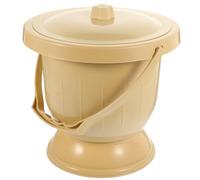 CANIGHT Portable Adult Urinal Bedpan with Sealed Lid and Brush, Plastic Spittoon for Home and Travel Use, Easy to Move Khaki Urine Bottle for Elderly and Random Color