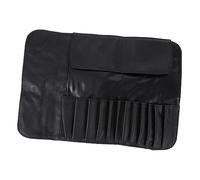 CANIGHT Portable Makeup Brush Storage Bag with Elastic Pockets Durable Pu Cosmetic Brush Organizer for Travel and Home Use