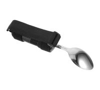 CANIGHT Portable Tremble Proof Adult Utensil for Elderly and Neurological Dysfunction Patients, Black Plastic and Stainless Steel Adaptive Spoon Suitable for Home and Outdoor Use