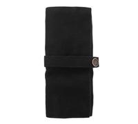CANIGHT Portable Watch Organizer Roll Bag for Travel, Canvas Material with Solid Black Colour, Stores to Five Watches, Securely Closed a Cord, for Short or Long Journeys