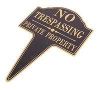 CANIGHT Private Property No Trespassing Sign with Stake Weatherproof Metal Security Plaque for Lawn Garden and Business Use Elegant Design for Outdoor Deterrent