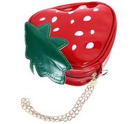 CANIGHT Red Fruit Design, Two Carrying Methods, Pu and Polyester Material Cross Body Bag with Moderate Capacity, Shell Shape Shoulder Bag for Women Suitable for Shopping and Work
