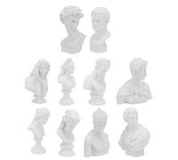 CANIGHT Resin Plaster Busts 10 Pieces 1.2X2.4X2.8 Inch Greek Style Mini Decorative Craft Statues for Art Studio and Still Life Display