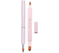 CANIGHT Retractable Lipstick Brush Ergonomic Handle Design 2pcs Double-ended Lip Gloss Brush Made of Artificial Fiber Aluminium for Women Carrying a Purse or Makeup Bag