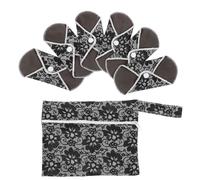 CANIGHT Reusable Cloth Menstrual Pads with Comfortable Touch 6 Pcs Charcoal Fiber Material and Exquisite Printing Design and Random Color for Ladies and Pregnant Women for Daily Use