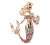CANIGHT Rhinestone Mermaid Brooch Pin Sparkling Sweater Badge Cute Sea Fish Lapel Clip Versatile Dress Accessory for Women Wedding Party Jewelry