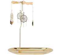 CANIGHT Rotatable Iron Tabletop Candle Stand with Lovely Elements Design, Firmly Placed Romantic Candlestick for Everyday Use and Coffee Shops Decorative Home Décor