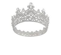 CANIGHT Silver and Loose Diamond Zircon Alloy Bridal Crown Hairhoop with Copper Claw Creative round Crown Headband Not Easy to Break or Deform, Elegant Wedding Hair for Ladies and Girls