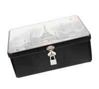 CANIGHT Small Lockable Tinplate Storage Box Vintage Style with Padlock for Jewelry Craft and Pantry Decorative Use