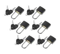 CANIGHT Small Padlocks 6 Sets with Keys Black Lockout Padlock, Plastics and Copper Alloy Material, Brushed Process, Designed for Furniture and Shopping Mall Scenarios