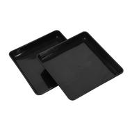 CANIGHT Square Plant Pot Saucers 2pcs in Black PP Material with Thickened Design for Garden and Home Decor, Stable Base for Succulents and Bonsai
