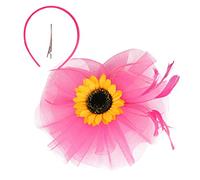 CANIGHT Sunflower Fascinator Headband Tulle Veil for Women Elegant Floral Accessory for Tea Parties Weddings and Dance Events Adds Fun to Party Costumes